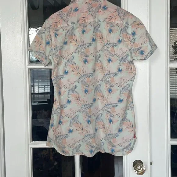 Pullin Pull-in tropical Hawaiian vacation button down short sleeve shirt size M - Picture 4 of 16